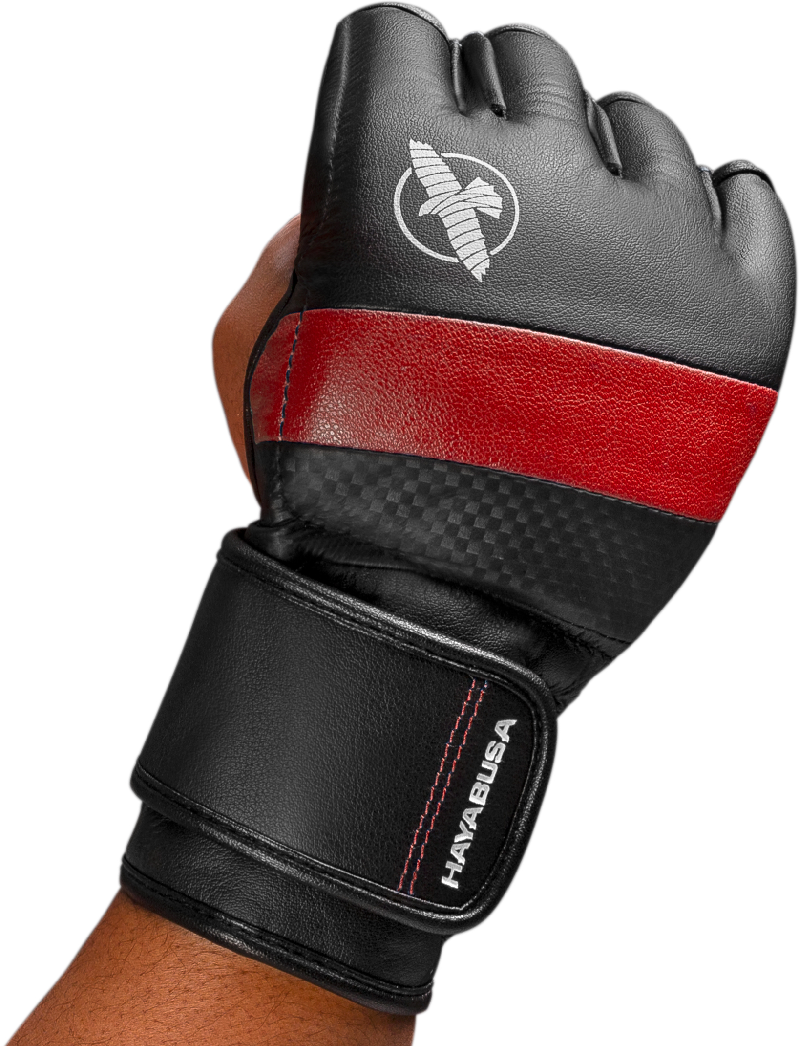 Hayabusa T3 4 oz. Dual-X Hook and Loop Vylar MMA Gloves - Large - Black/Red