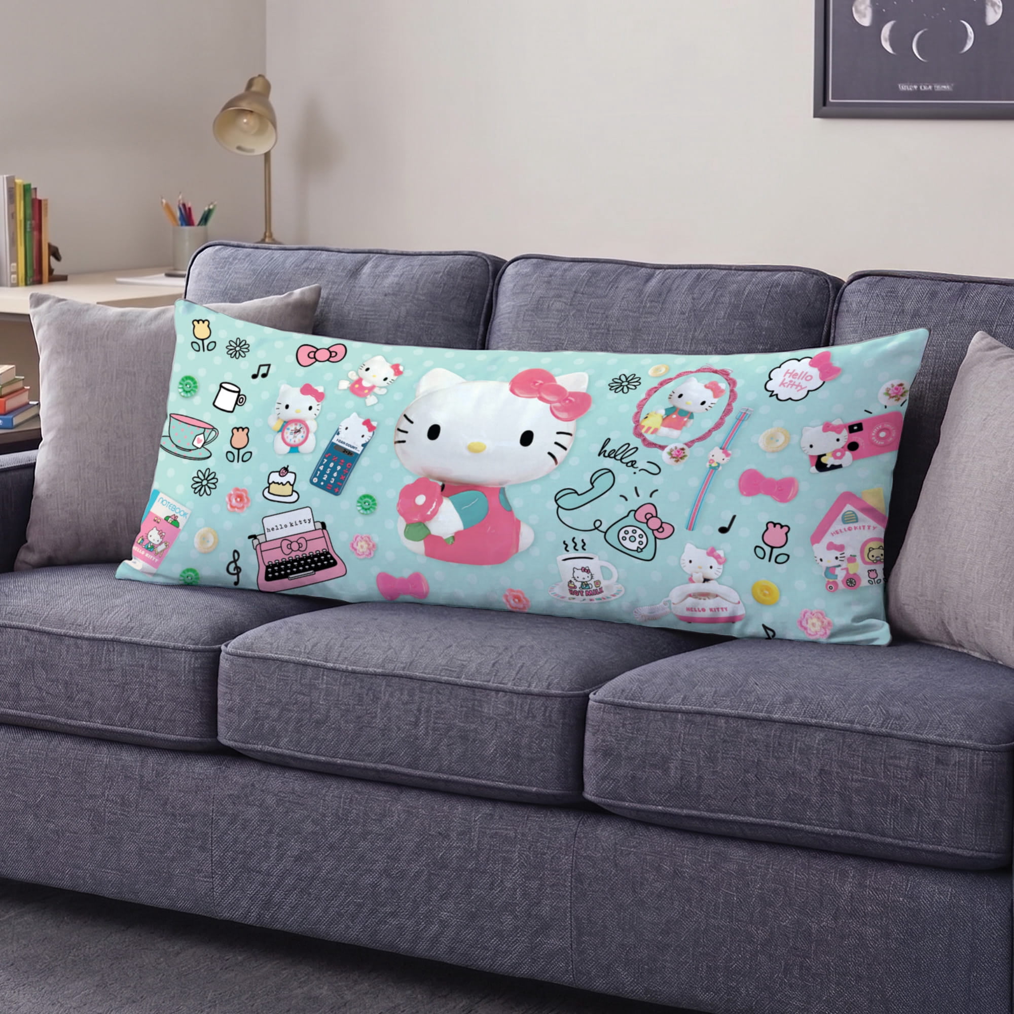Hello Kitty Lets Go Retro 20x48 Body Pillow