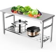 thumbnail image 4 of 60x24 Inch Stainless Steel Work Table for Prep & Work, Folding NSF Commercial Food Prep Worktable with Adjustable Undershelf for Kitchen Prep Work, Restaurant, Home and Hotel, 4 of 7