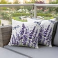thumbnail image 5 of 2 Pack Outdoor Waterproof Throw Pillow Covers,Farm Purple Flowers Lavender Decorative Square Patio Pillowcases for Chair Couch Sofa 16x16in, 5 of 9