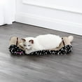 thumbnail image 2 of Rini 23.75" Modern Cardboard Lounge Bed Cat Scratcher with Built-In Bell Toys and Catnip, Black/White, 2 of 9