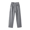 thumbnail image 7 of Tqcoqu Womens Linen Palazzo Pants Summer Wide Leg High Waisted Drawstring Casual High Waist Lounge Pant with Pockets,Gray,Women's S-XXL, 7 of 7
