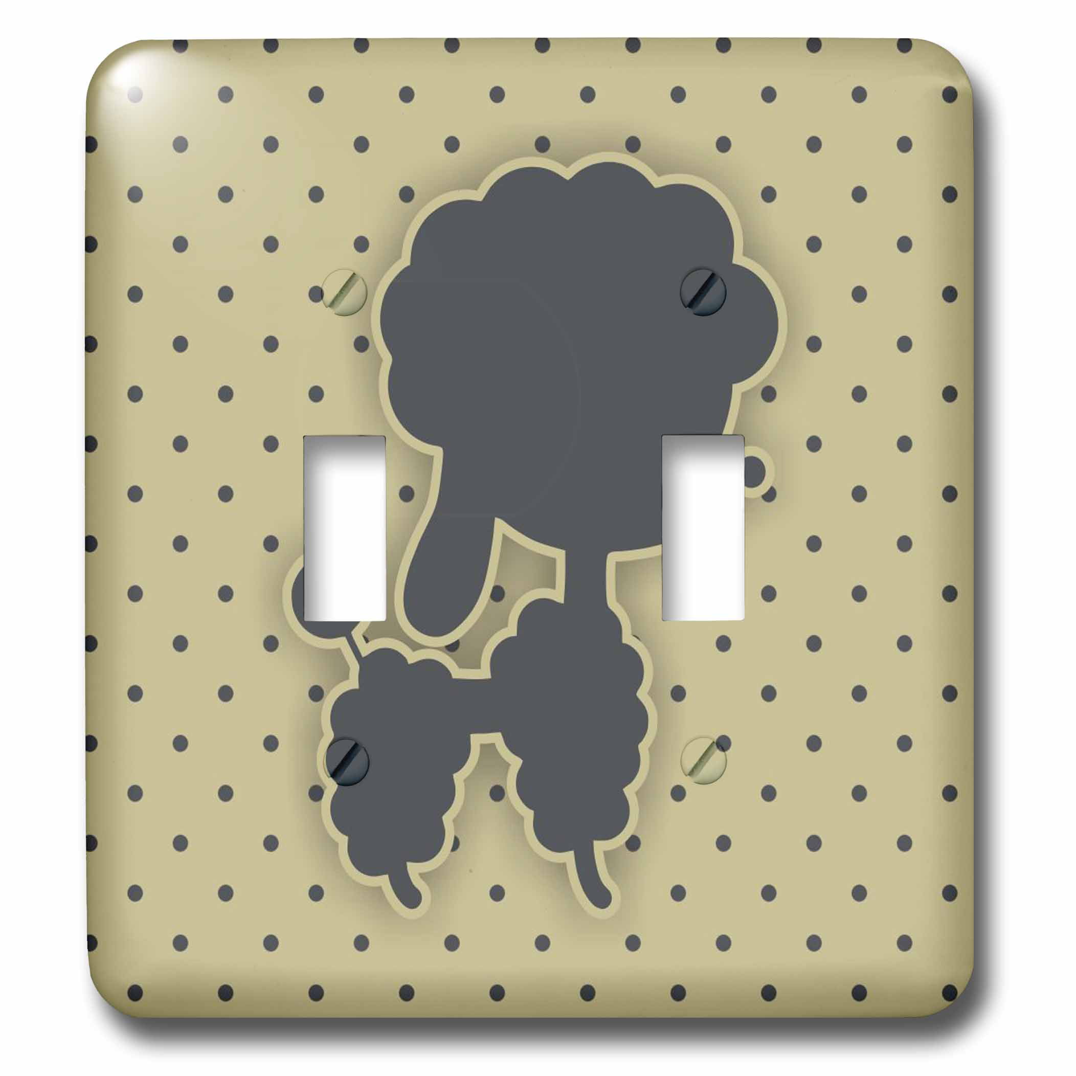 3dRose lsp_165509_6 Gray Shadowed Poodle On Milk Chocolate Chips Outlet Cover 