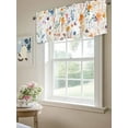 thumbnail image 6 of Orange Flower Blue Flower Plant Valances Curtain Kitchen Rod Pocket Short Panels Window Treatment Topper Curtains for Living Bedroom 1 Panel 54x18 inch, 6 of 9