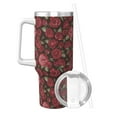 thumbnail image 2 of Sikiie Rose Flowers Insulated Stainless Water Bottle Lid Travel Mug Cup Insulated Tumblers Cup 40oz Ice Bully With Handle, 2 of 8