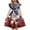 Multicolor A5, variant on Edvintorg Girls Flutter Sleeve Dress 4Th Of July Crewneck Party Dresses Ruffle Hem Lightweight Beach Dress Size 5-14