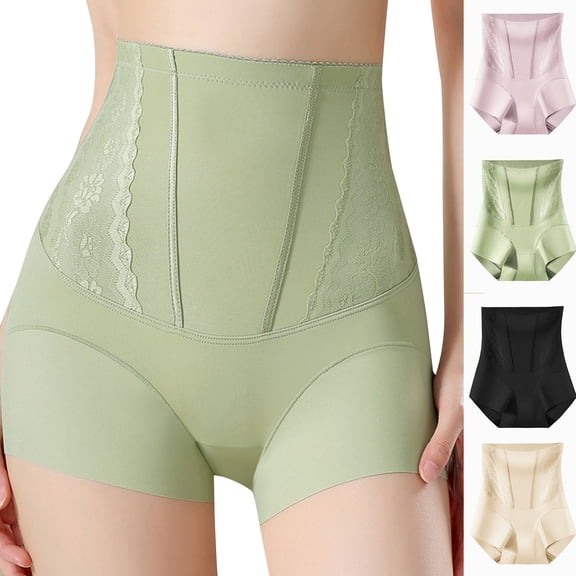 WRKEKC Cotton Underwear for Women Lace High Waist Breathable Cotton Crotch Boyshort Panties Solid Comfort Daily Soft