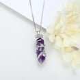 thumbnail image 3 of Dorunmo Amethyst Healing Crystal Necklace Sterling Silver Sunflower Necklace Wire Wrapped Natural Crystal Point Pendant Hexagon Reiki Energy Stone Jewelry for Women Men, 3 of 6