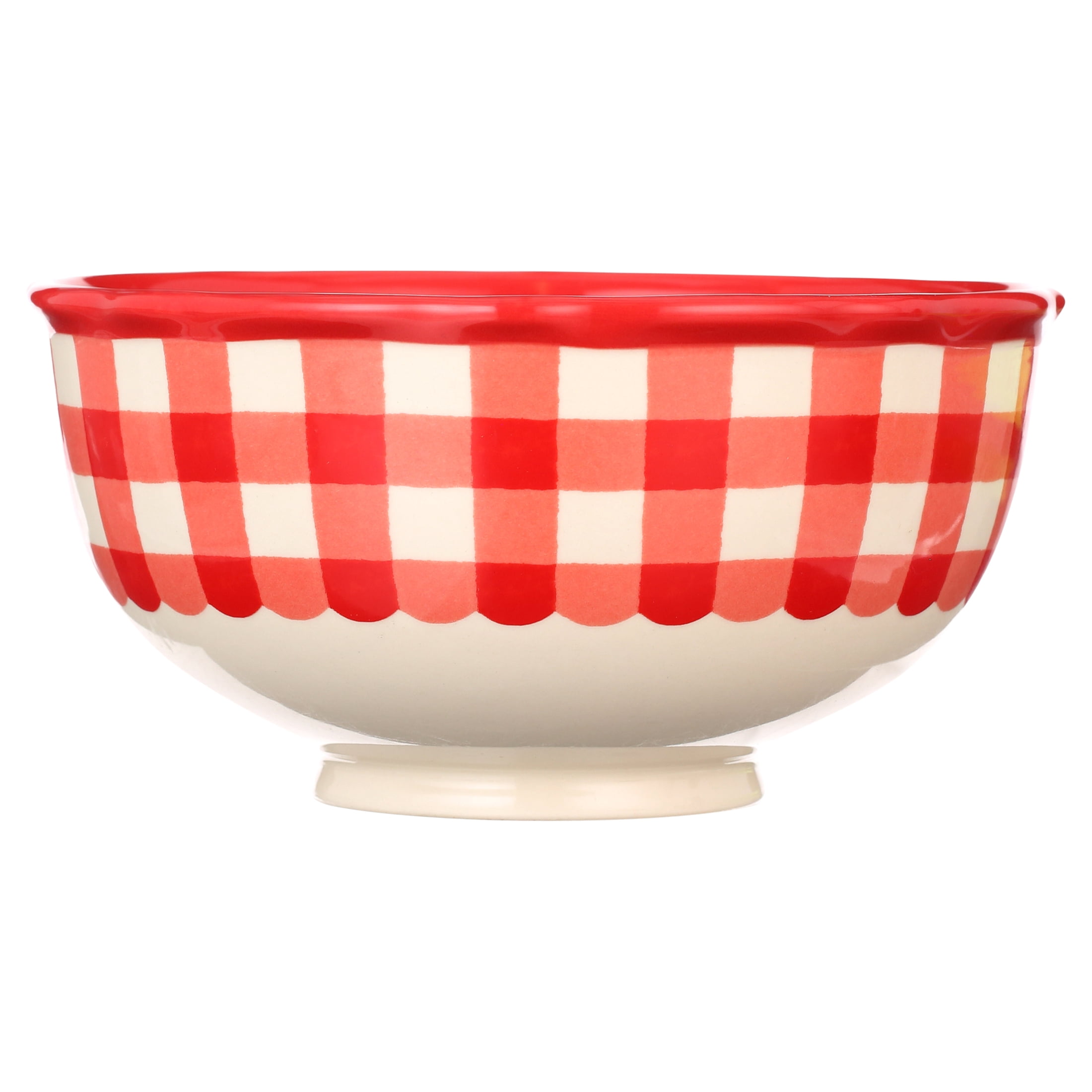 The Pioneer Woman Red Gingham Ceramic Bowl