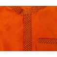thumbnail image 5 of Atasi Men's Band Collor Orange Kurta Dupion Full Sleeve Ethnic Shirt-Large, 5 of 7