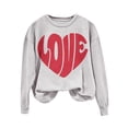 thumbnail image 5 of Jsaierl Sweatshirts de la Saint-Valentin pour Femmes Manches Longues Imprimé Cœur Pull Col Rond Chemises Décontractées Confortables, 5 of 5
