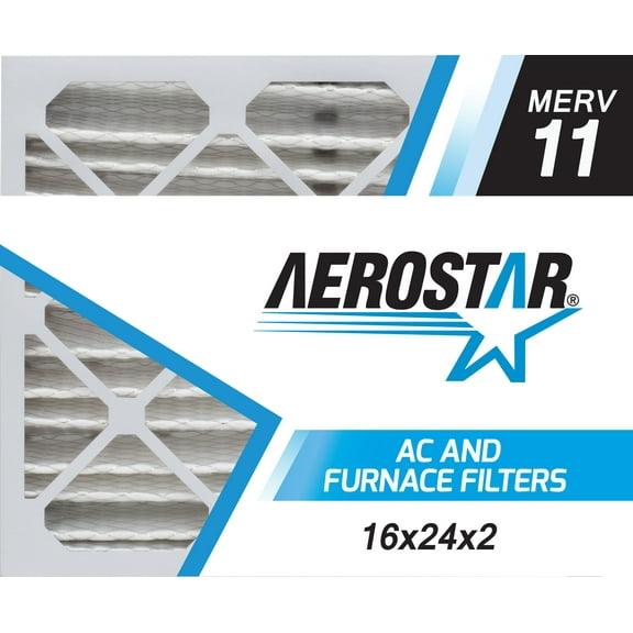 Aerostar 16x24x2 MERV 11 Deep Pleat Air Filter, AC Furnace HVAC, 4 Pack
