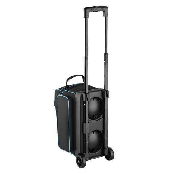 KFFKFF 2-Ball Double Roller Bowling Bag with Wheels, Includes Separate Shoe Compartment (Fits Up to US Size 16), Large Accessory Pocket, and 41.32-Inch Retractable Handle