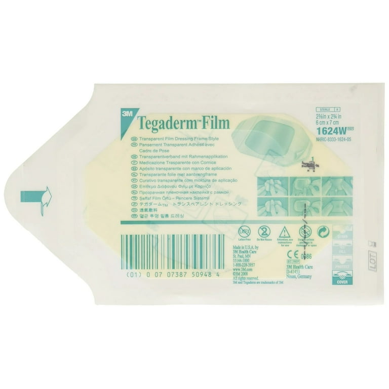 3M Tegaderm 1624W Film Dressing - 2-3/8 in. x 2¾ in - Adhesive