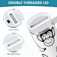 thumbnail image 5 of Ryvnso 30 oz Tumbler with Handle and Straw Cartoon Monkey Banana-1 Insulated Stainless Steel Travel Mug with Lid, 5 of 9