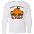 thumbnail image 3 of Inktastic Thankful Grateful and Blessed Pumpkins and Sunflower Long Sleeve Youth T-Shirt, 3 of 5
