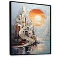 thumbnail image 2 of Designart "Surreal Golden Castle in Solar Glow" Abstract Framed Wall Art - Modern Orange Surrealism Entryway Framed Wall Art, 2 of 6