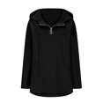 thumbnail image 4 of Fashion Hoodies for Women Pullover Plus Size Casual Circle Zipper Pocket Long Sleeved Hooded Sweatshirt, 4 of 8