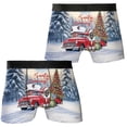 thumbnail image 3 of Santa is Coming Belgian Malinois Merry Christmas Xmas Noel Truck Tree All Over Print Boxer Briefs Underwear for Men Dad Sheepdog Dog Lover Gifts - 02023, 3 of 6