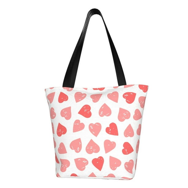 Balery Pink Hearts1 Bolsa de Hombro con Diseño, Bolsa Grande y Duradera, Bolsa Versátil para Compras