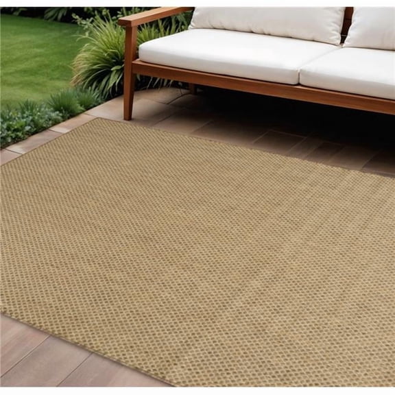 HomeRoots 572670 8 x 10 ft. Tan Geometric Indoor & Outdoor Rectangle Area Rug