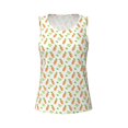thumbnail image 3 of Picia Vegan Fruit Carrot Pattern Women's Workout Tank Top,Breathable Activewear,Slim Fit Athletic Top,Versatile Workout Moisture-wicking top-Large, 3 of 9