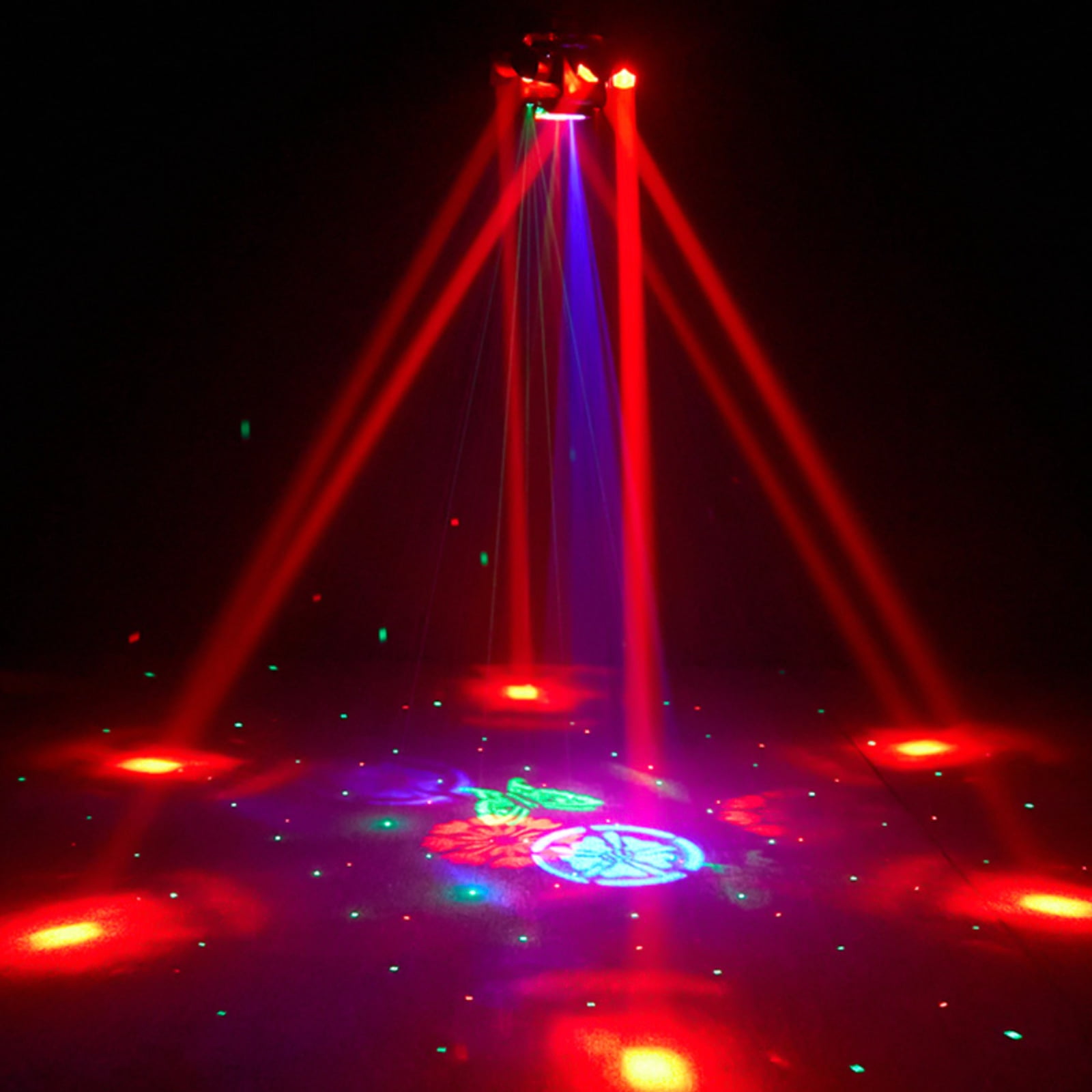 150W Disco Stage Light, 6 Arm RGBW LED  Moving Head DJ Lights  with Mixed Lighting Effects, Sound Activated, DMX 512 Remote Control DJ Lights for Disco Club Wedding Party (Pattern)