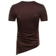 thumbnail image 4 of Tops for Men Tshirt Short Sleeve Slim Fit Asymmetrical Vintage Drawstring Lace Up Shirts, 4 of 9