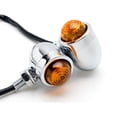 thumbnail image 1 of Krator Motorcycle 2 pcs Chrome Amber Turn Signals Lights Compatible with Vespa Sport Sprint Rally Primavera Grande, 1 of 6