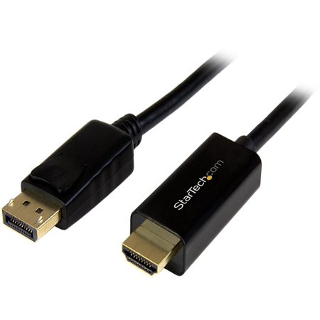 UPC: 0065030865395 | StarTech.com DP2HDMM5MB 16 ft. Black 1 x DisplayPort male to 1 x HDMI 19pin male DisplayPort to HDMI Converter Cable – 4K Male to Male