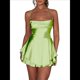 thumbnail image 2 of Mono Elegante de Satén para Mujer, de Verano, Sin Mangas, con Espalda Descubierta, Tirantes Finos y . Verde Fluorescente S, 2 of 6