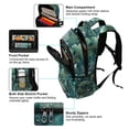 thumbnail image 5 of FORMRS Unisex Backpack Elementary School Travel Bookbag with Reflective Stripes, Green Forest Pattern, 5 of 7
