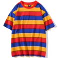 thumbnail image 1 of REDHOTYPE T-Shirts à Rayures à Col Ras du Cou à Manches Courtes Coupe Ample pour Hommes Haut Basique, 1 of 2