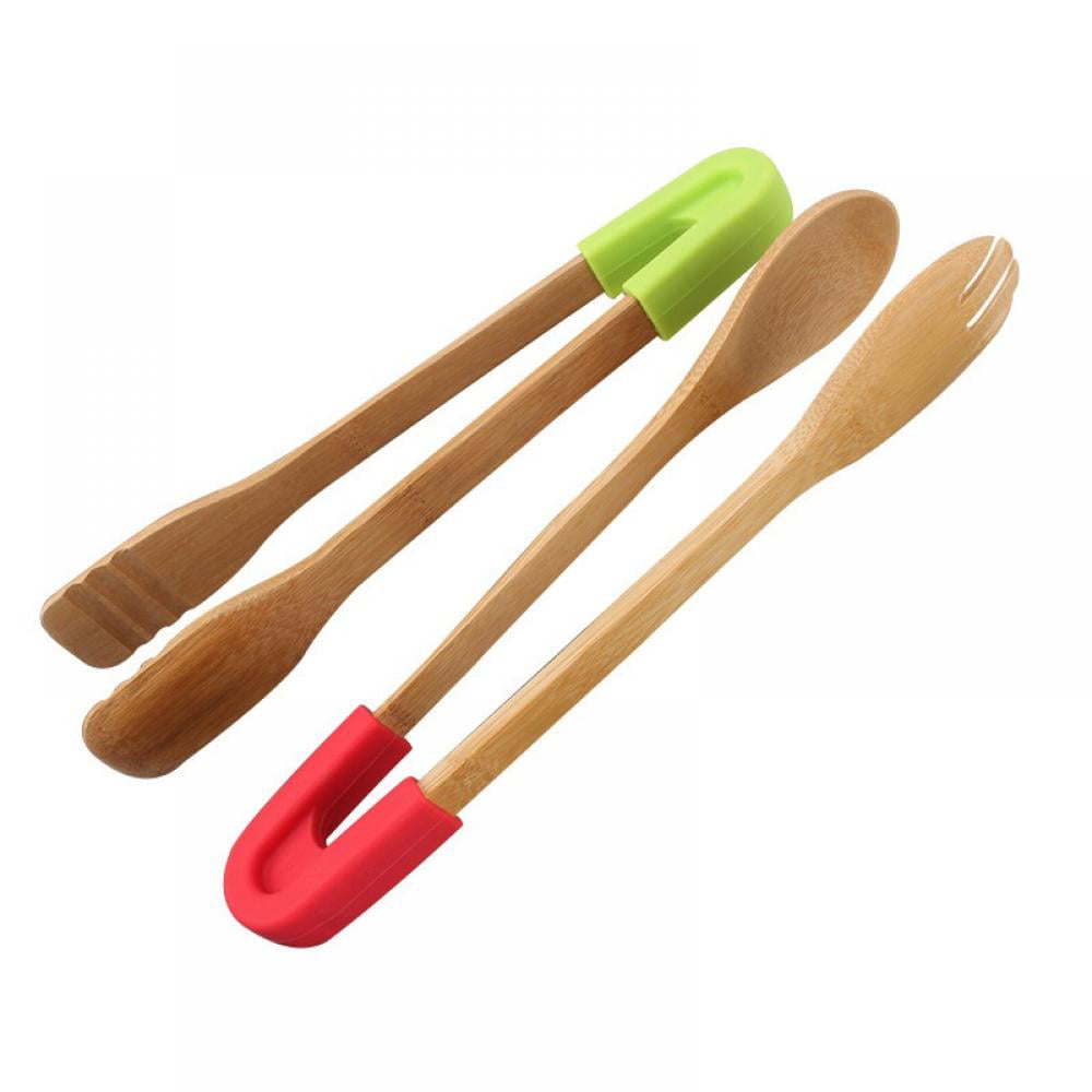 Bread & Pickles Lyanther The Bamboo Toast Tongs Wooden Toaster Kitchen Tongs fruit clip for Toast Fruits 