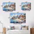 thumbnail image 4 of Designart "Coastal Village Dominican Dreamy painting I" Nautical & Beach Metal Wall Decor Set, 4 of 5