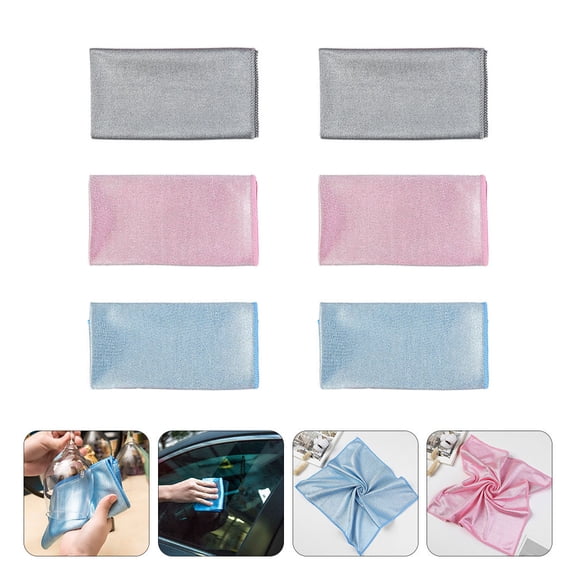 ETEREAUTY 6-Pack Microfiber Cleaning Cloths for Home and Kitchen Use, Assorted Colors, Household Towels