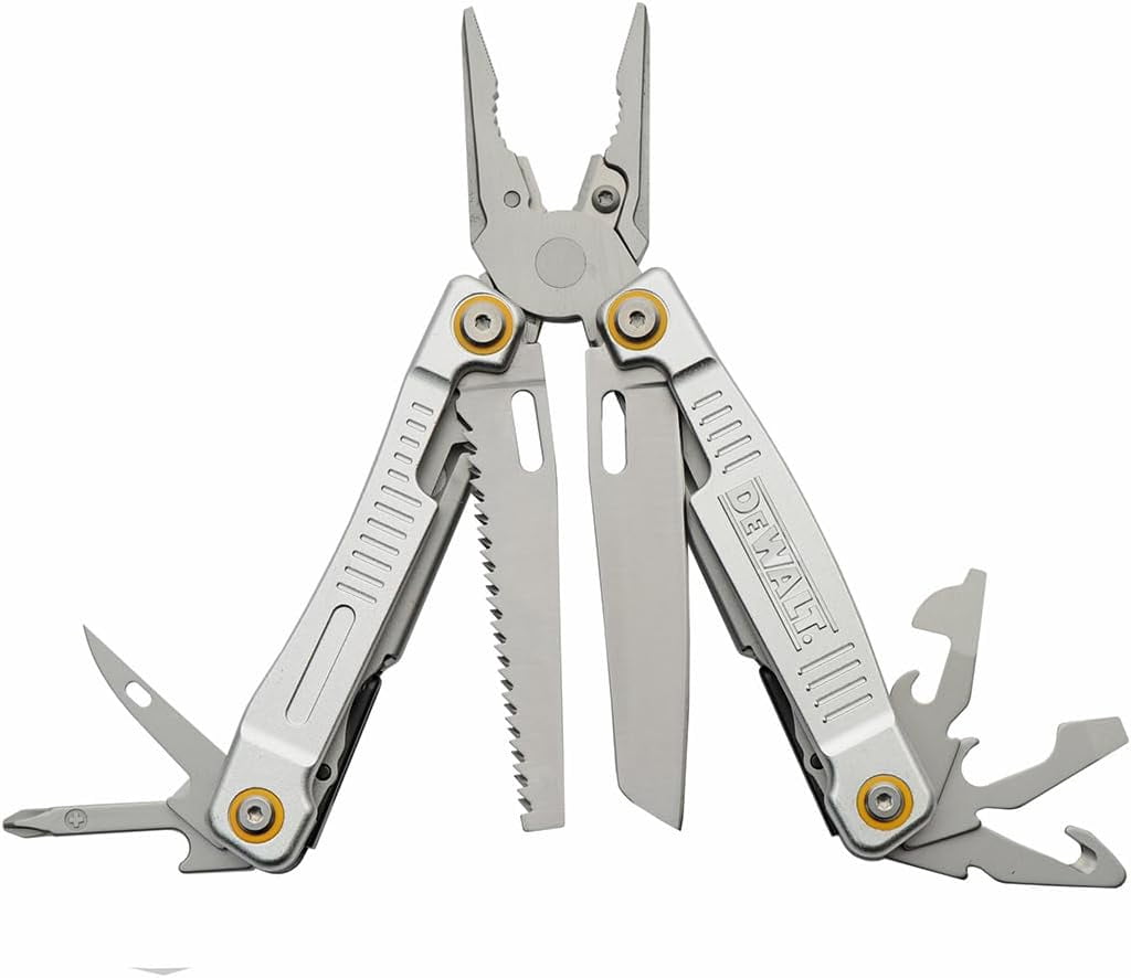 DEWALT 12-in-1 Multi-Tool with Pliers, Knife, Saw, Screwdrivers, Bottle & Can Opener
