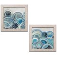 thumbnail image 2 of Gango Home Decor Variation Blue Grey Abstract Wall Art; Two Blue 12x12in Art Prints in Distressed White Frames, 2 of 6