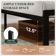 thumbnail image 6 of Amolife Twin Size Bed Frame with Upholstered Headboard and Elevated Footboard, 12.5" Under-Bed Storage Space, No Box Spring Needed, Black, 6 of 9
