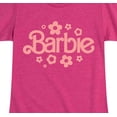 thumbnail image 3 of Barbie - Barbie One Color Retro Flowers - Girls Fitted Short Sleeve Graphic T-Shirt, 3 of 5