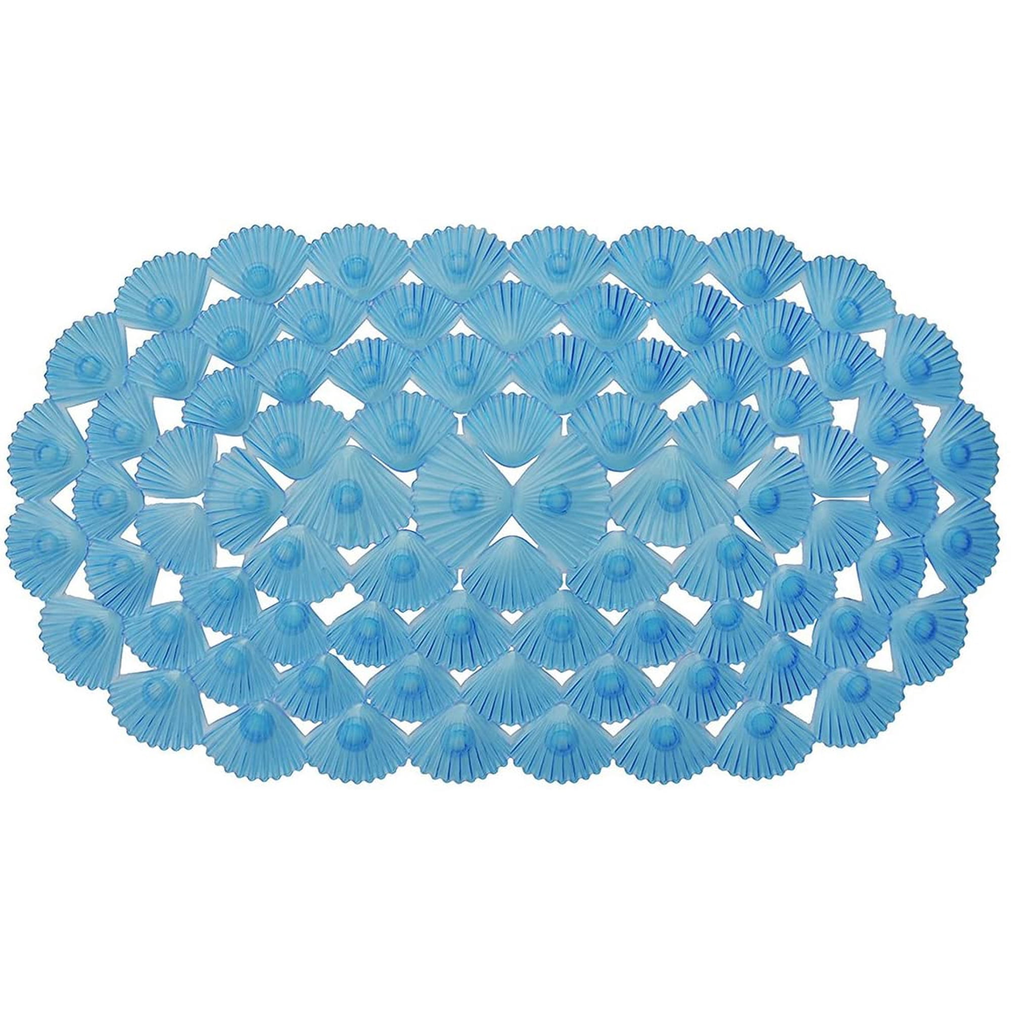 Non Slip Bath Mat BPA-Free Anti-Bacterial Shower Mat Natural PVC Bath Tub Mat with Suction Cups Superior Grip,Oval Shaped Machine Washable Non-Toxic(27"X15")