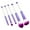 Purple, variant on Oasiva Set of 5 Beadable Makeup Brushes DIY Beaded Comestic Brush Kits for Eyeshadow Eyebrow Brush Metal Handle Beauty Tool