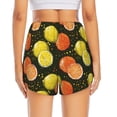 thumbnail image 2 of Lsque Orange Lemon Printed Women's Running Shorts with Liner Pockets,Elastic Quick Dry Workout Athletic Gym Yoga Shorts,Womens High Waist Shorts-, 2 of 9
