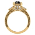 thumbnail image 3 of Black Diamond Engagement Ring for Women 8.00 mm 5.35 carat Past Present Future Style 14K Gold (G,SI), 3 of 5