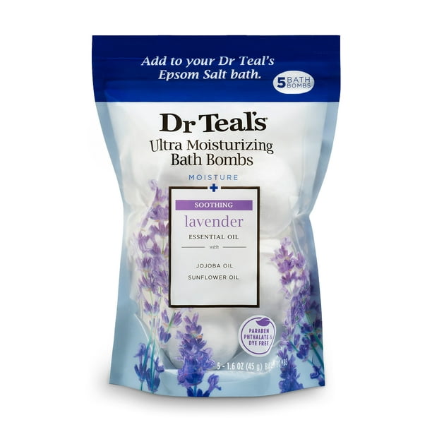 Dr Teal's Lavender Ultra Moisturizing 5pc Bath Bombs 1.6 oz - Walmart.com