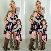 Mother Daughter Dresses Patchwork Family Matching Outfits Nmd Baby Girl Clothes Vintage Family Look Mama Mom Mum and Me Fashion