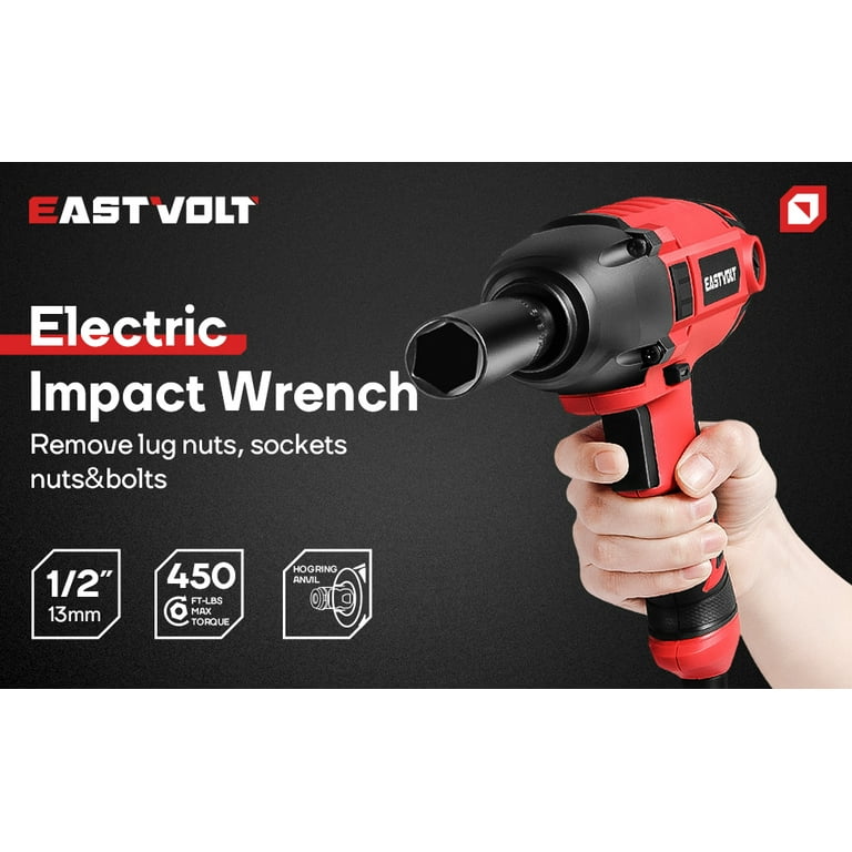 Eastvolt 800W Electric Impact Wrench, Heavy Duty 7.5 Amp Corded
