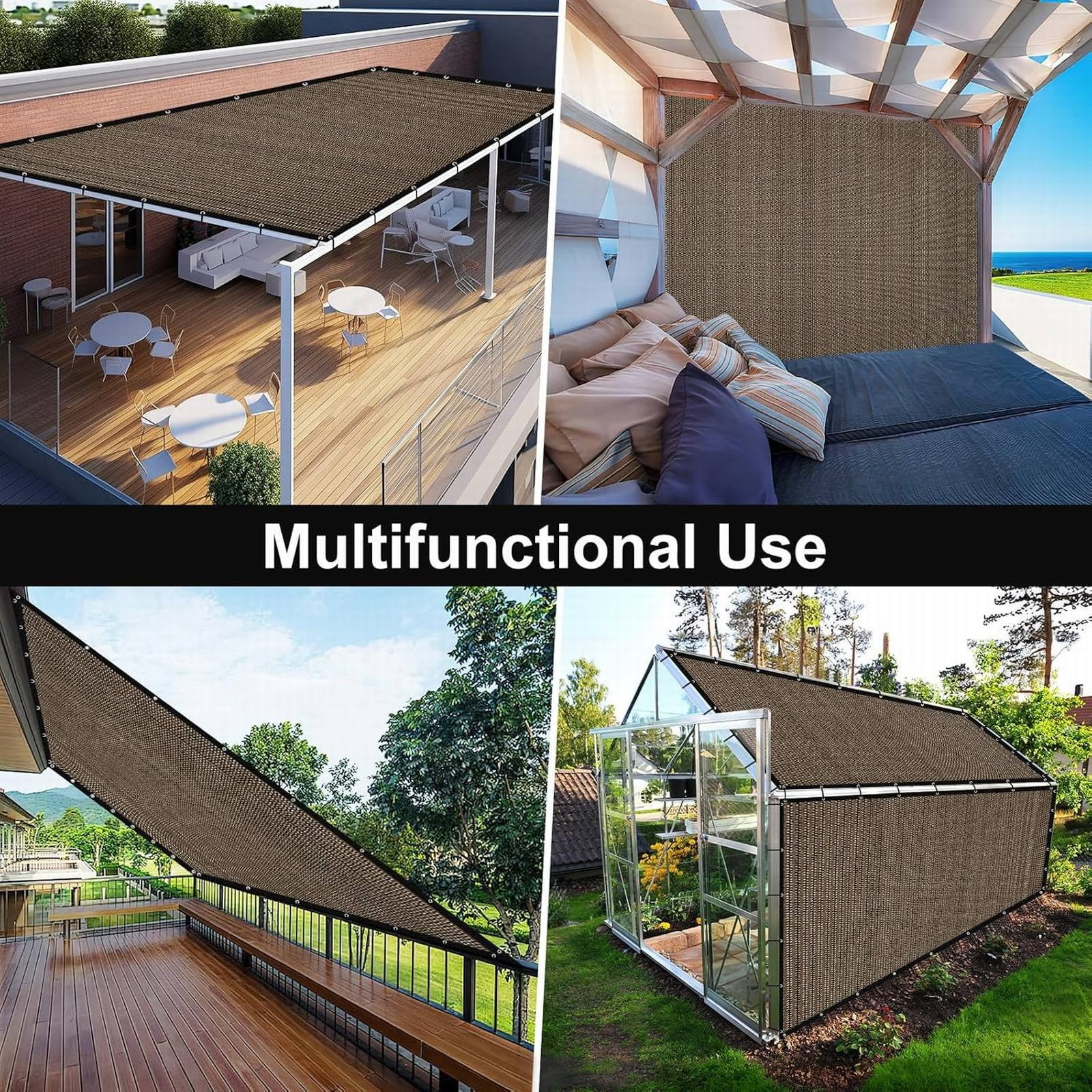 EZPXFCI Artpuch 90% Sun Shade Cloth, 6 x 10 FT Pergola Shade Cover Canopy with Grommets, Sun Screen Fabric Tarp for Patio, Outdoor, Garden, Backyard, Mocha