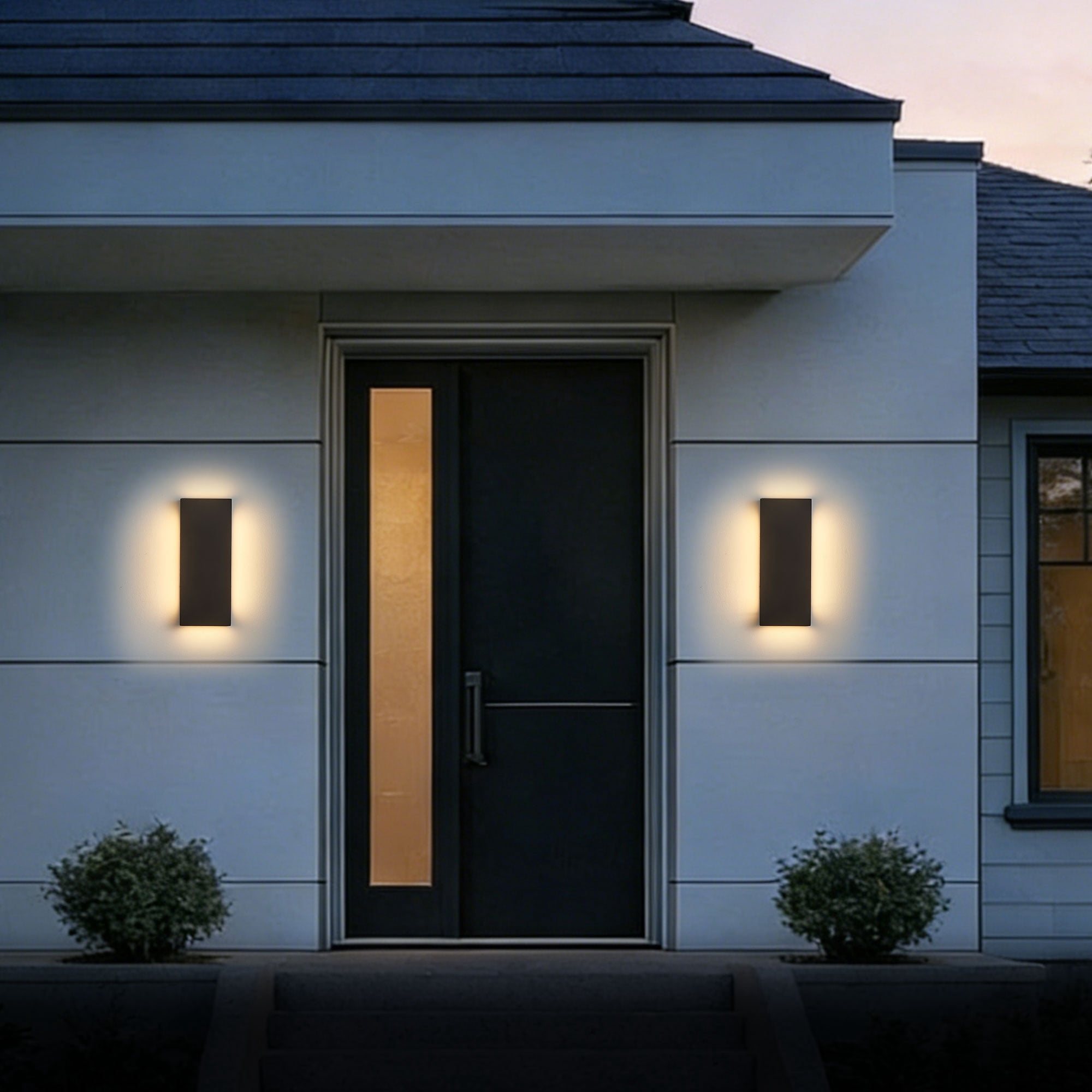 2-Pack Outdoor Wall Lights, LED Up and Down Lights Outdoor, Modern Wall Sconces Porch Light, Black Exterior Lighting Fixtures Wall Mount, Outside Lights for House Front Door Garage, 3000K