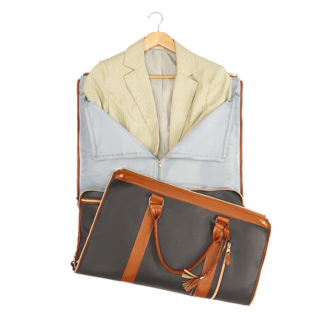 Men Women's Garment Bag Large Capacity Duffel Bag Suit Travel Bag Weekender Bag with Shoe Pouch